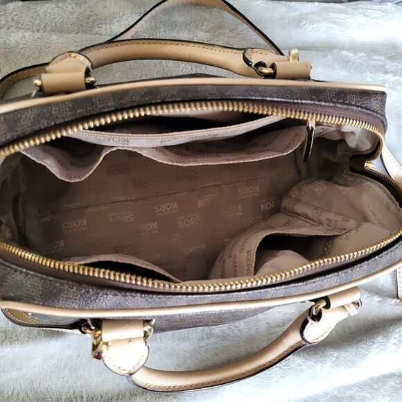 Michael Kors Brown and Tan Satchel Structured Elegance - Picture 4 of 5